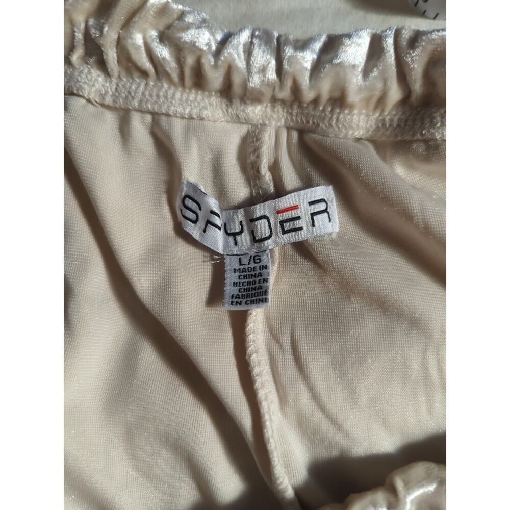 Spyder Pajamas Loungewear Ivory Velour Shiny L Women’s Comfy - Picture 8 of 9